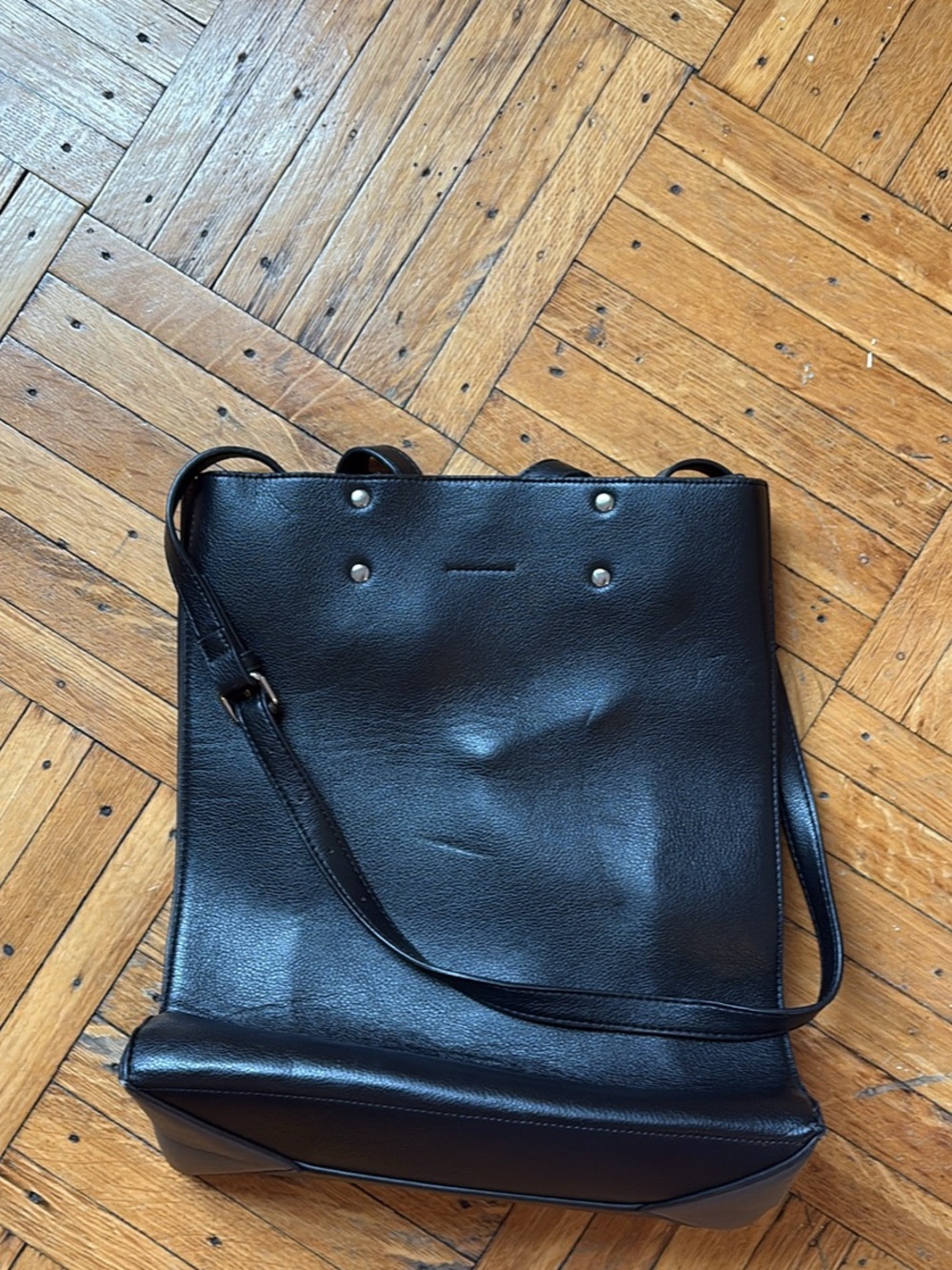 Urban Outfitters Black Leather Tote Shoulder Bag